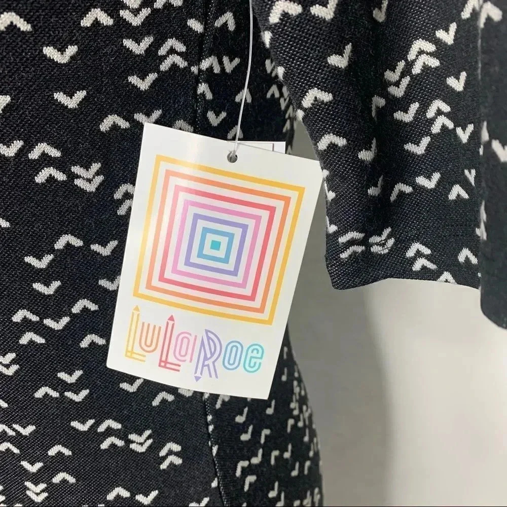 LuLaRoe XXS Julia Dress Black & White Pattern NWT - Picture 14 of 16